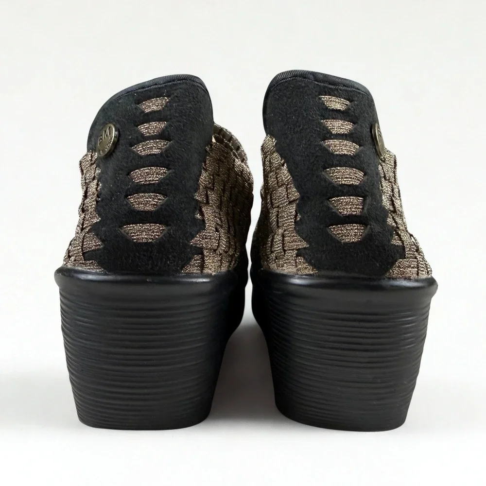 Bernie Mev Lulia Wedge Sandals Womens 39 Bronze Woven Elastic Platform Shoes